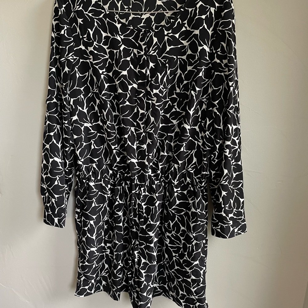 Adorable Black and White Floral Pattern Romper